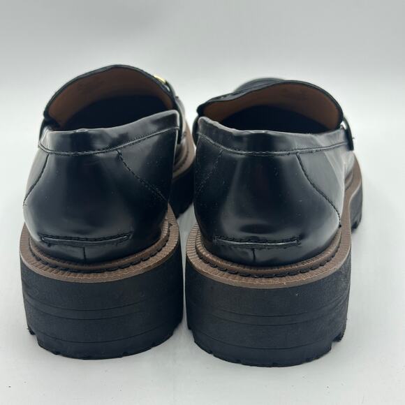 SAM EDELMAN Laurs Chunky Lug Sole Loafers Patent Leather Black Sz 11 - Picture 6 of 9